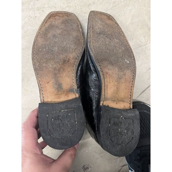 Stacy Adams Toscano Black Leather Crocodile Print Shoes Loafers Men’s Size 8.5 - Picture 6 of 7